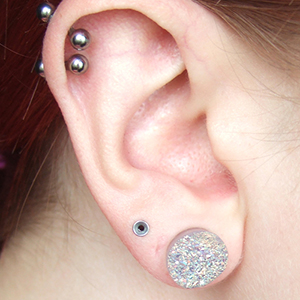 Stone Rough Face Rainbow Drusy Plug Customer Photo